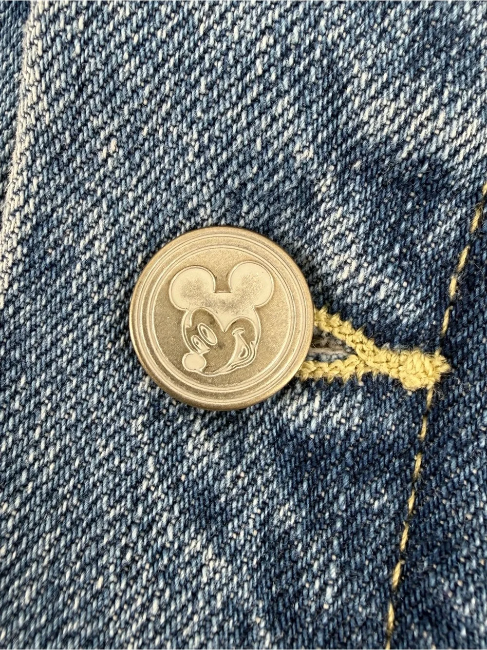 NWT Old Navy x Disney Medium Mickey Mouse Embroidered Denim Jean Trucker Jacket